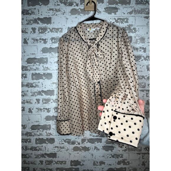 Boden | women sheer blouse velvet polka dots - Picture 9 of 13